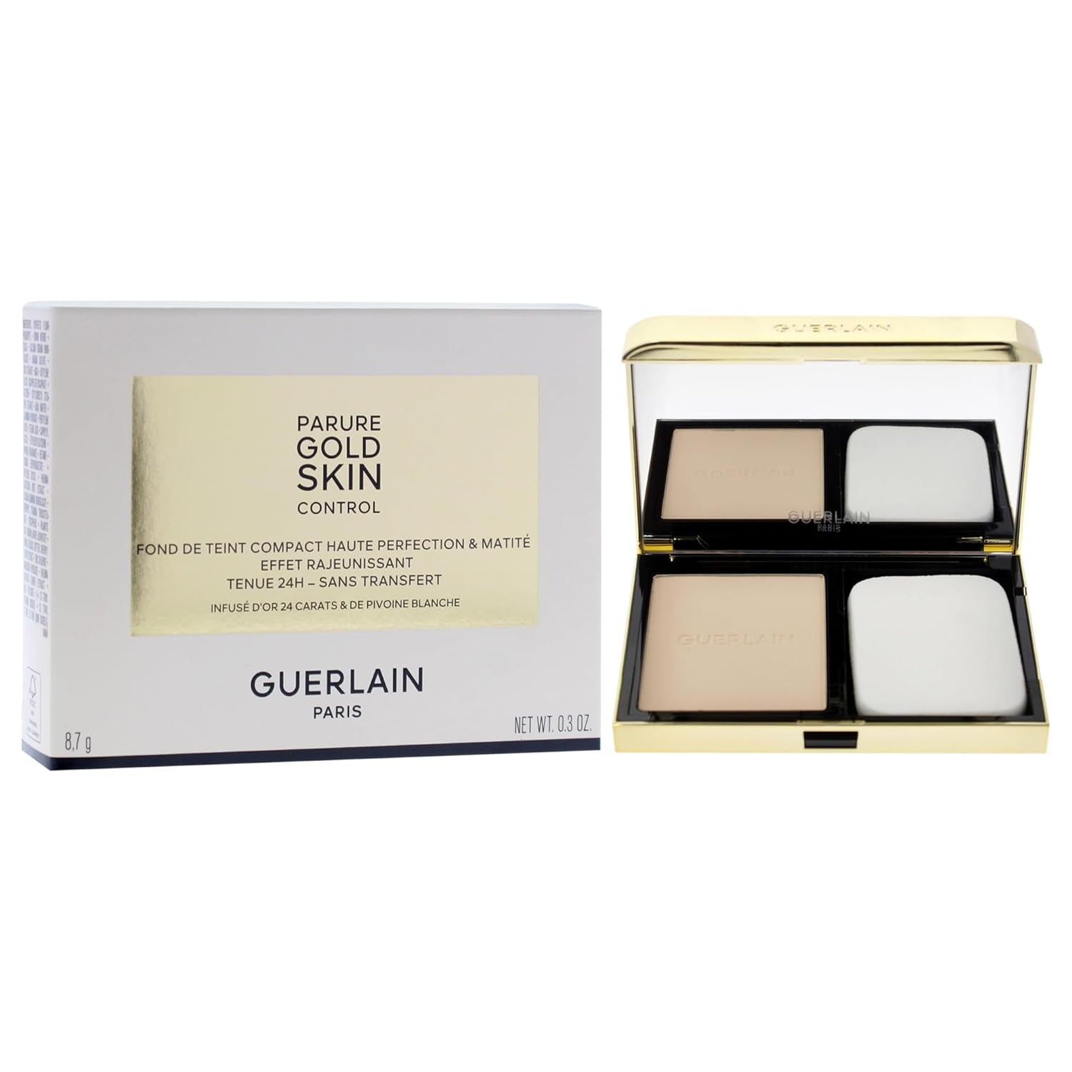 Parure Gold Skin Control Matte Compact Foundation - 0N Very Light Skin with Neutral Beige Undertones by  for Women - 0.3 Oz Foundation